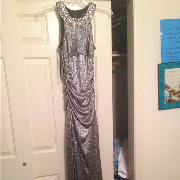 chrome prom dress
